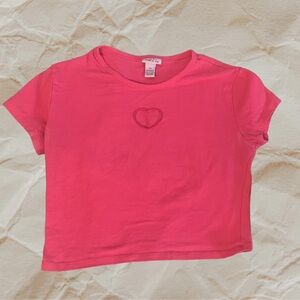 Rue 21 crop top short sleeve shirt with cutout heart